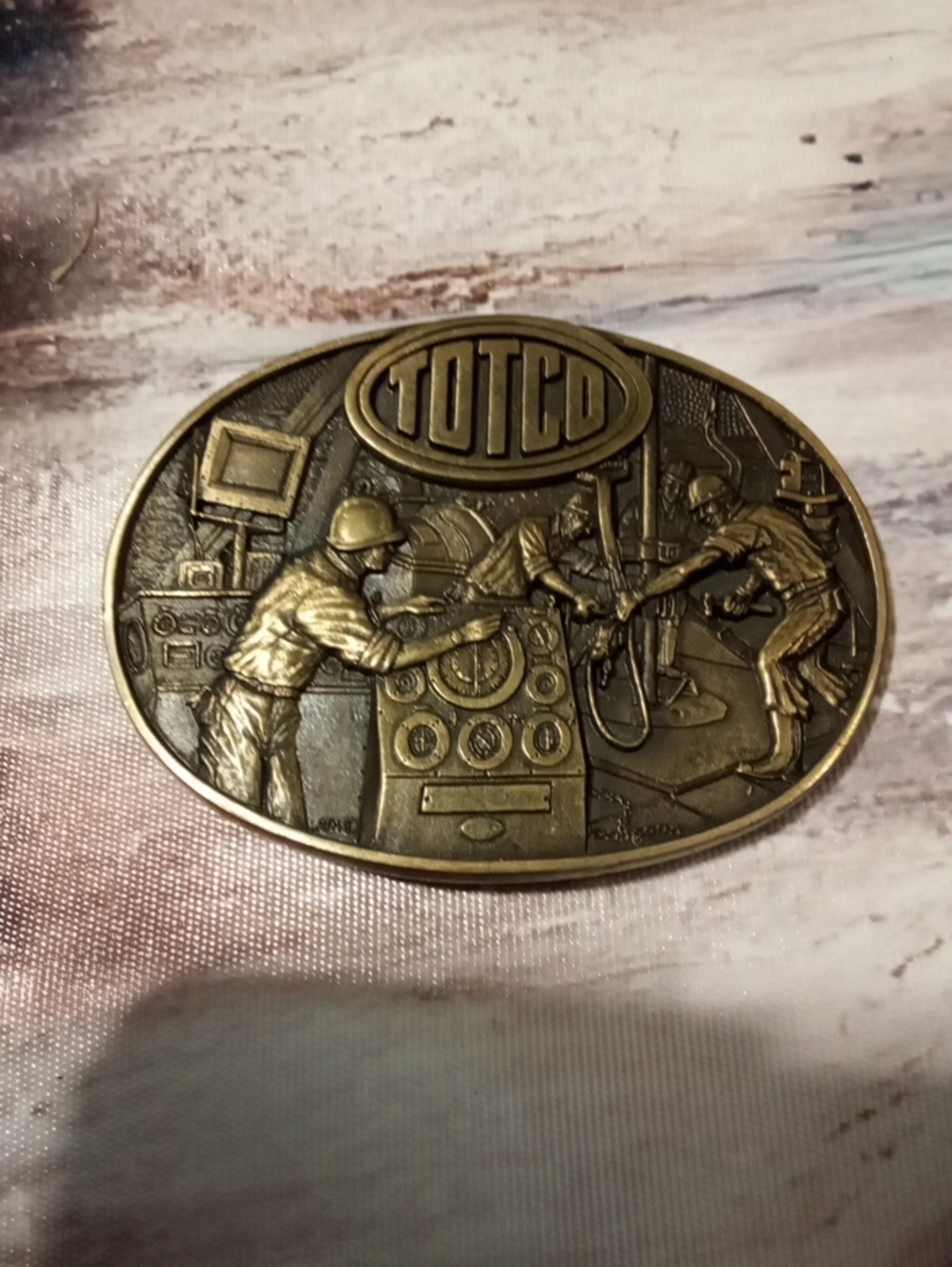 2for$20🧡TOTCO Solid Brass Industrial Worker Belt Buckle